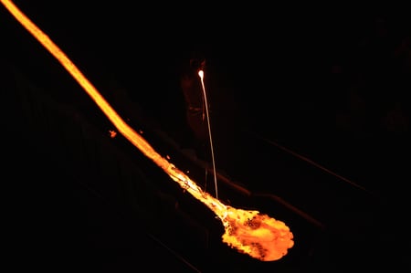 Flowing lava in the lava show