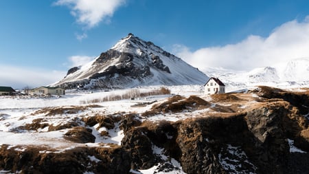 The statue of Bárður in the village of Arnarstapi on the Snæfellsnes Peninsula