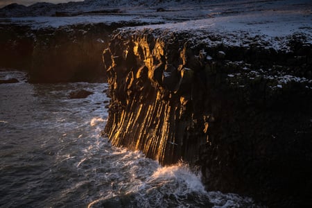The beautiful cliffs of Arnarstapi on a winter day