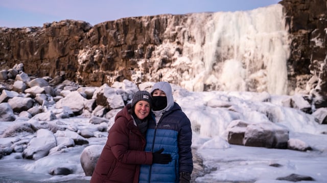 River flowing at the bottom of the North American Tectonic plate in Þingvellir National Park