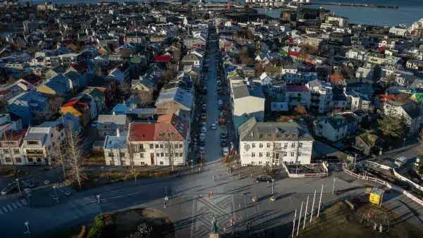 La ville de Reykjavik, vue du dessus