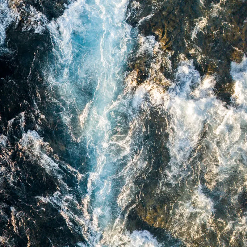 Torential river seen from above