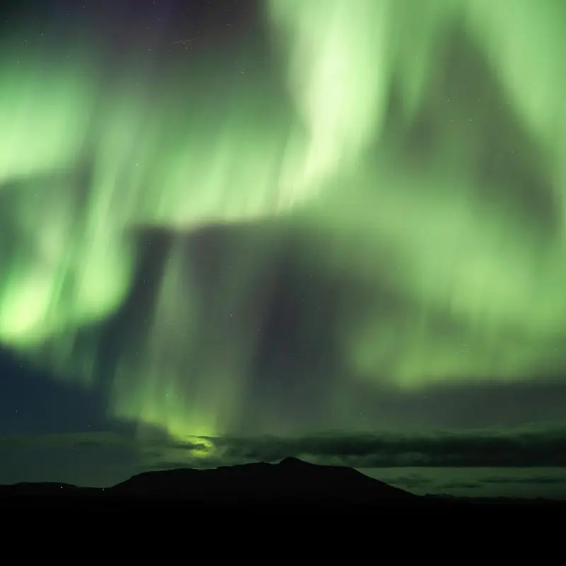 Beautiful Northern Lights covering most of the night sky