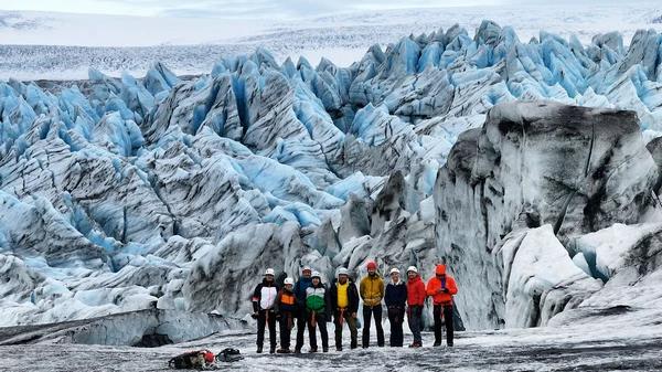 Dramatic ice canyons and crevasses during challenging glacier exploration