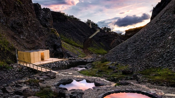 Relaxing in Iceland's newest geothermal attraction with multiple temperature options