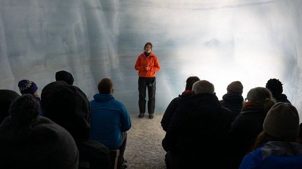 Beautiful icelandic blue ice cave