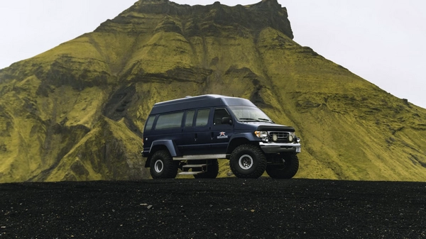 Dramatic ice ceiling formations inside Katla ice cave