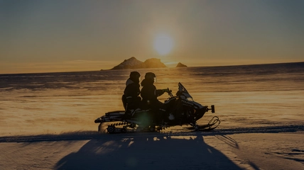Snowmobiling adventure on Langjökull glacier