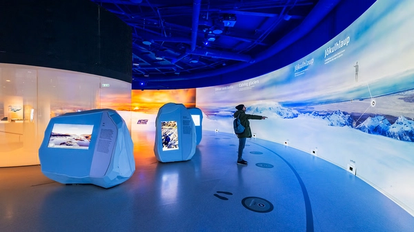 Interactive geological displays showing Iceland's volcanic activity