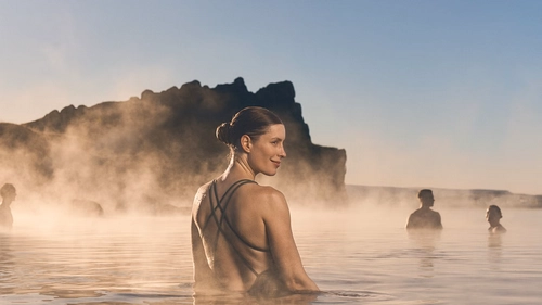 Sky Lagoon infinity pool with ocean views