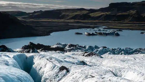 Picture taken from the top of a glacier