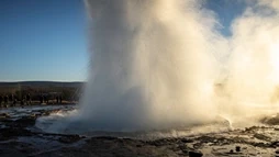 The Strokkur geyser in full power on the golden circle