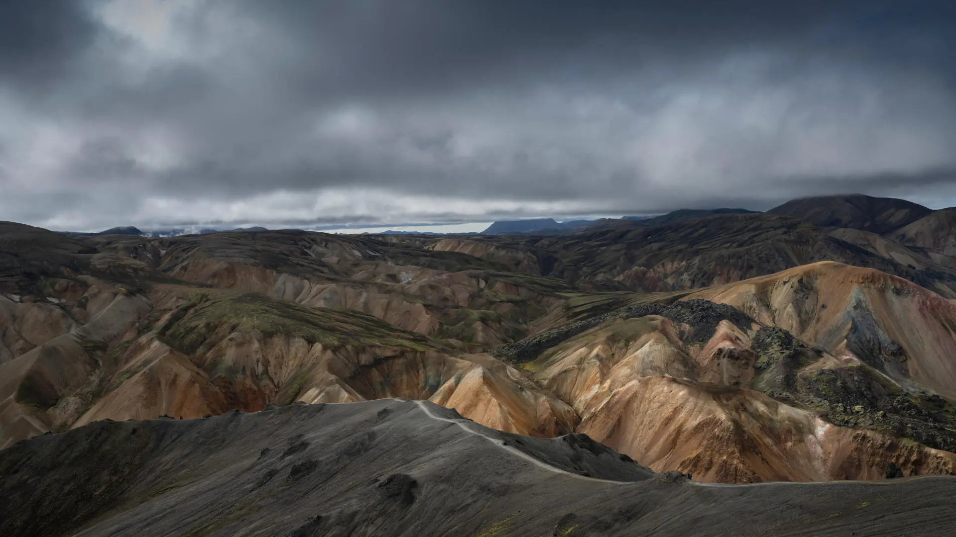 Extremely colourful mountains can be seen as far as the eye can see