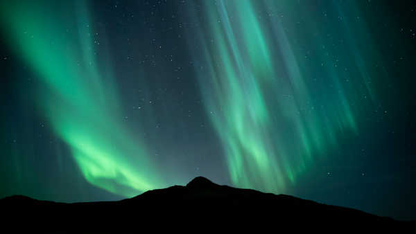 Display of beautiful northern lights