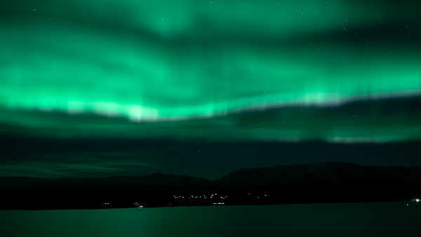 Display of beautiful northern lights