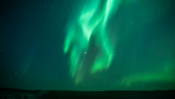 Display of beautiful northern lights