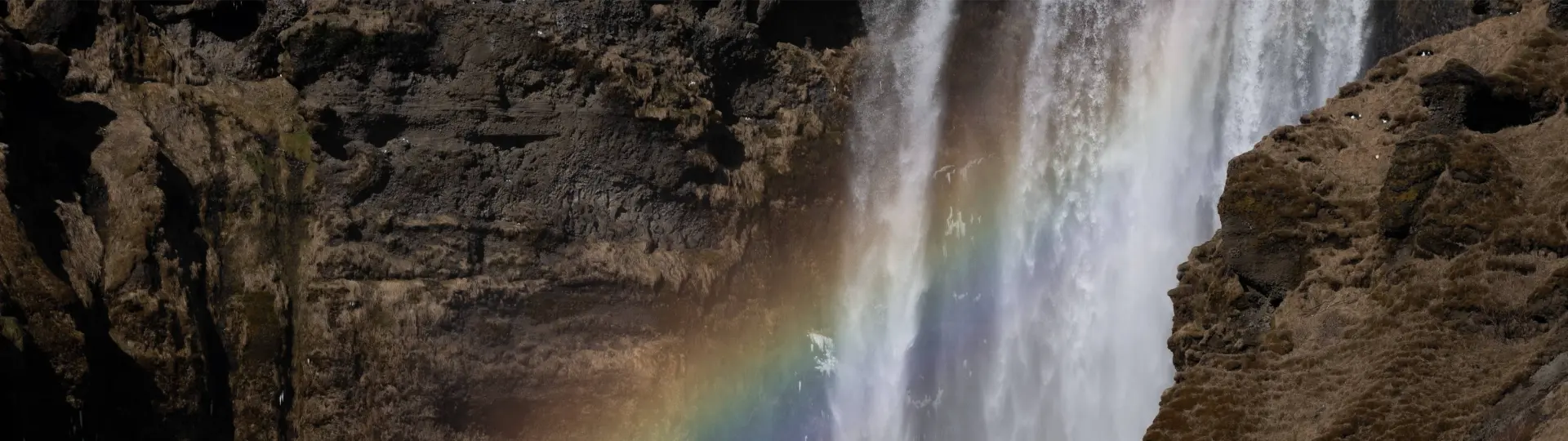 Rainbow and waterfalls