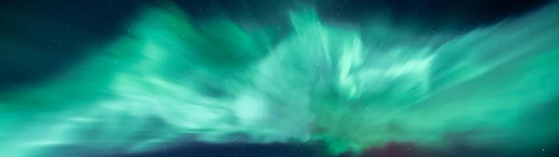 Green, powerful aurora borealis