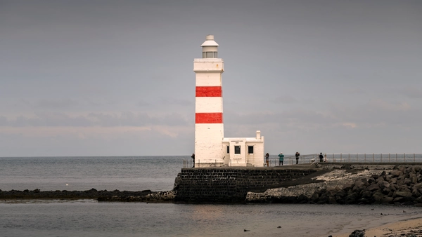 The red and white lighthouse of Garður