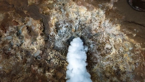 The Hot Spring of Gunnuhver liberating a huge cloud of steam