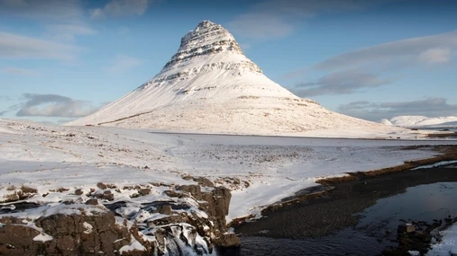 The mythic mountain from Games of Thrones photographed in winter