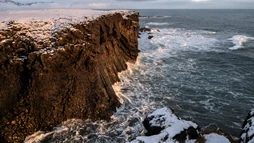 The beautiful cliffs of Arnarstapi on a winter day